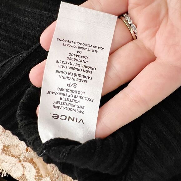 Vince Ribbed Merino Wool Scoop-neck Dress In Black Sz S - Picture 13 of 14